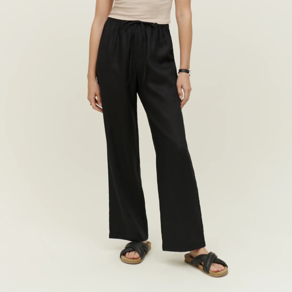Reformation Olina Linen Pant Black Size L